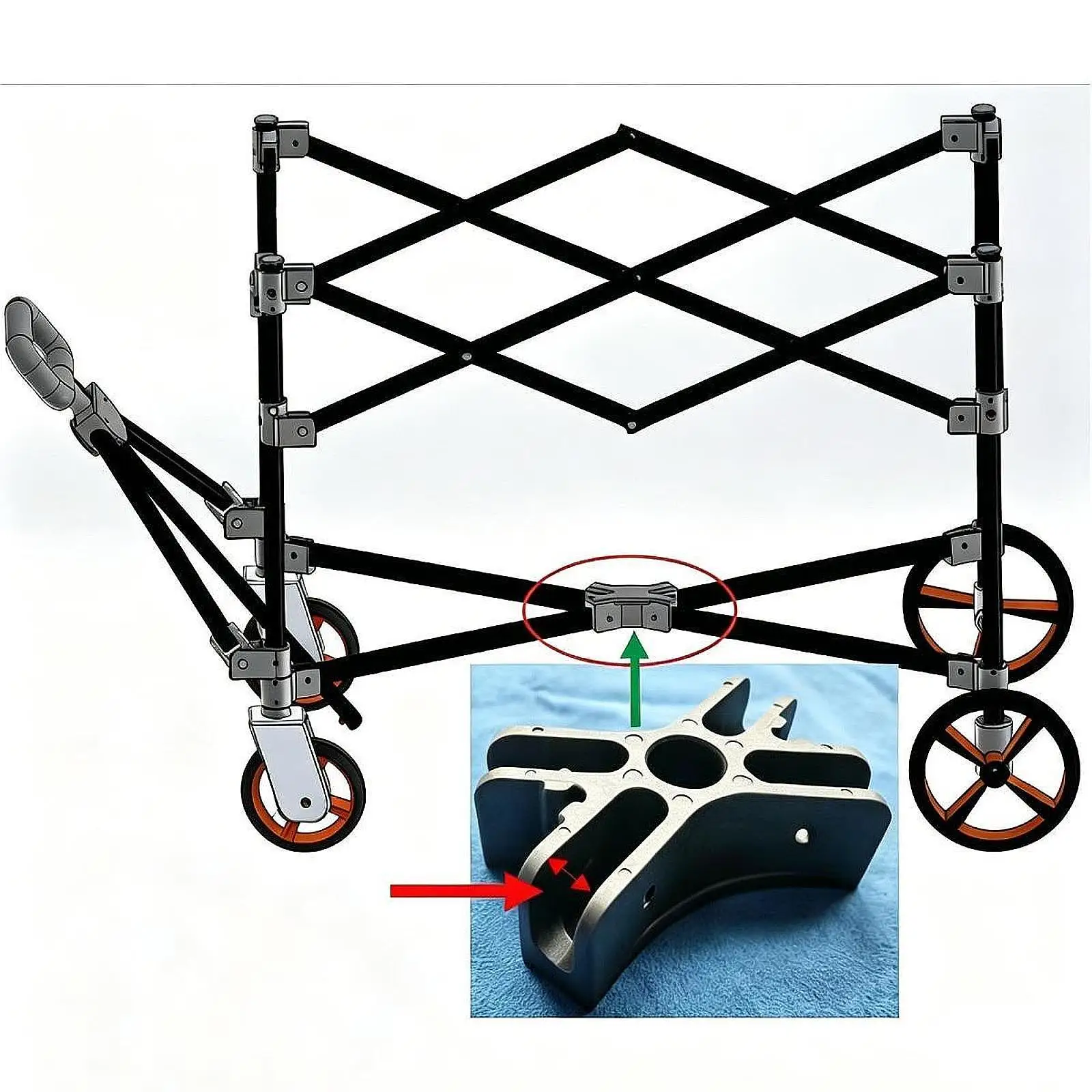 Camp Car Underframe Cross Part Multipurpose Professional Repair Parts Sturdy High Performance Gray RV Base Single Cross Fitting