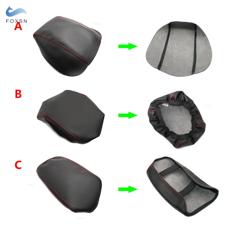 For VW Tiguan 2014 2015 2016 Microfiber Leather Car Interior Center Control Armrest Box Cover Trim Elastic Band / Sticker Style