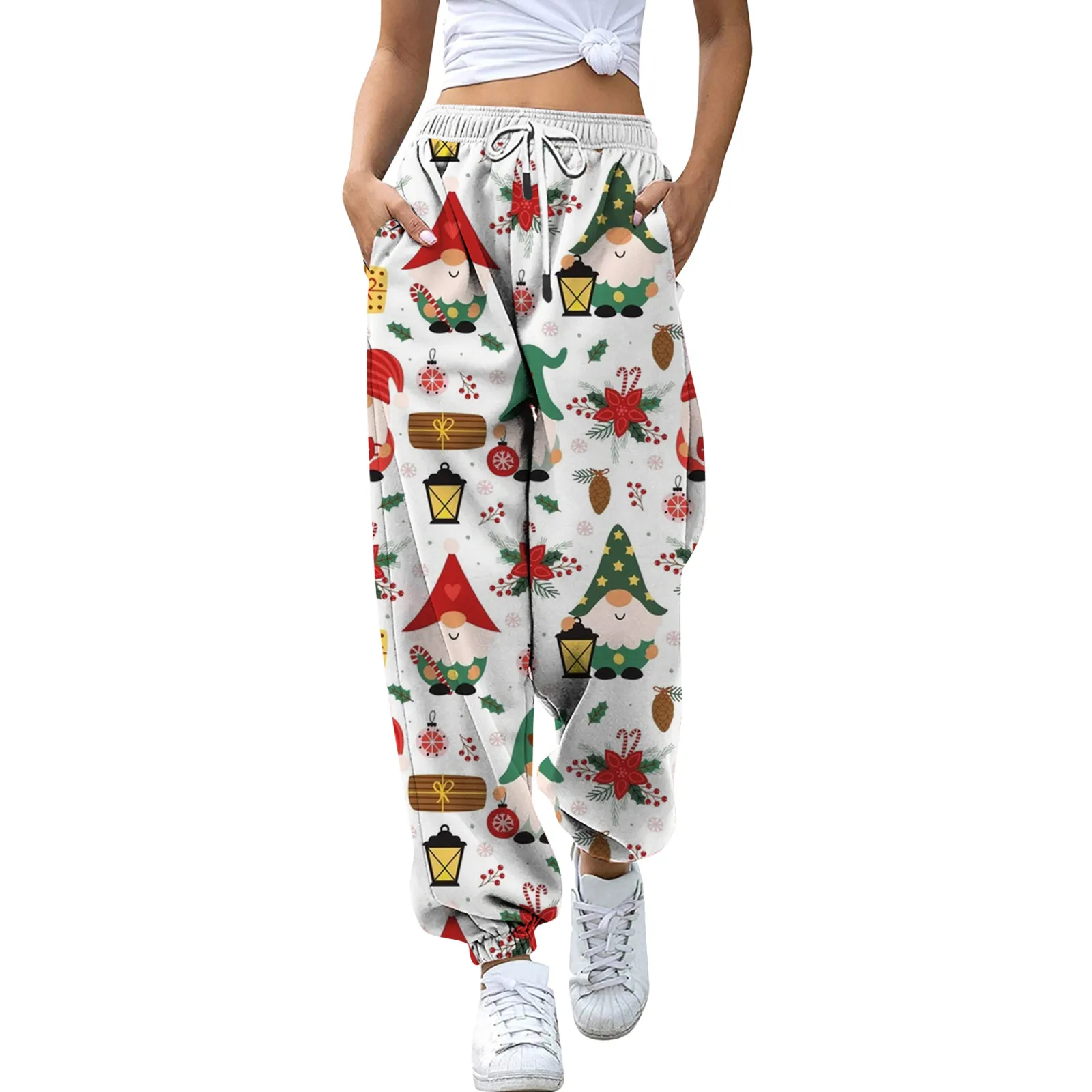 

Women's Pants Street Jogger Pants Women's Sweatpants Christmas Pattern Pants Comfortable Basics Fashion 2023 Casual Trousers