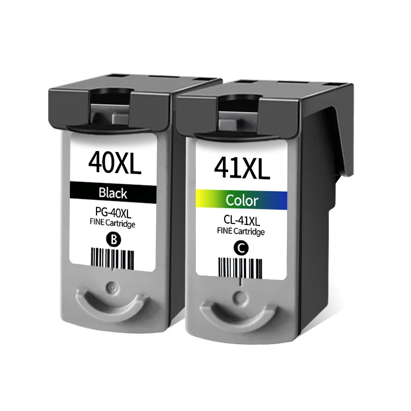 

Compatible with Canon Pg40 Black and Cl41 Colour Ink Cartridges for Ip1180, 1980, 1600, Mp198, 318, 308 Printers.