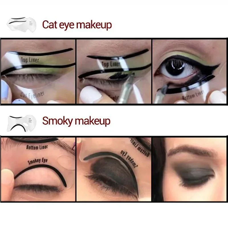 Eyeliner stencils gevleugelde eyeliner stencil modellen sjabloon vormgeven tool wenkbrauwen sjabloon kaart oogschaduw make-up accessoire schoonheid