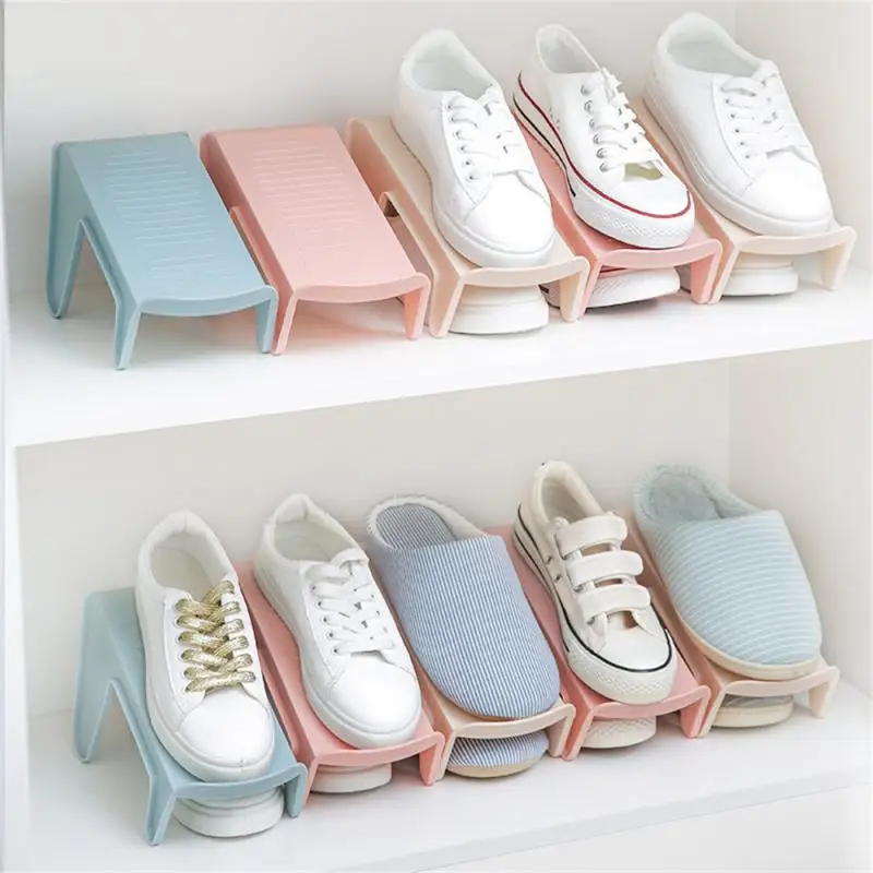 Plastic Integrated Shoe Storage Rack With Double-layer Load-bearing Capacity Strong Space Saving Simple Shoe Holder For Home