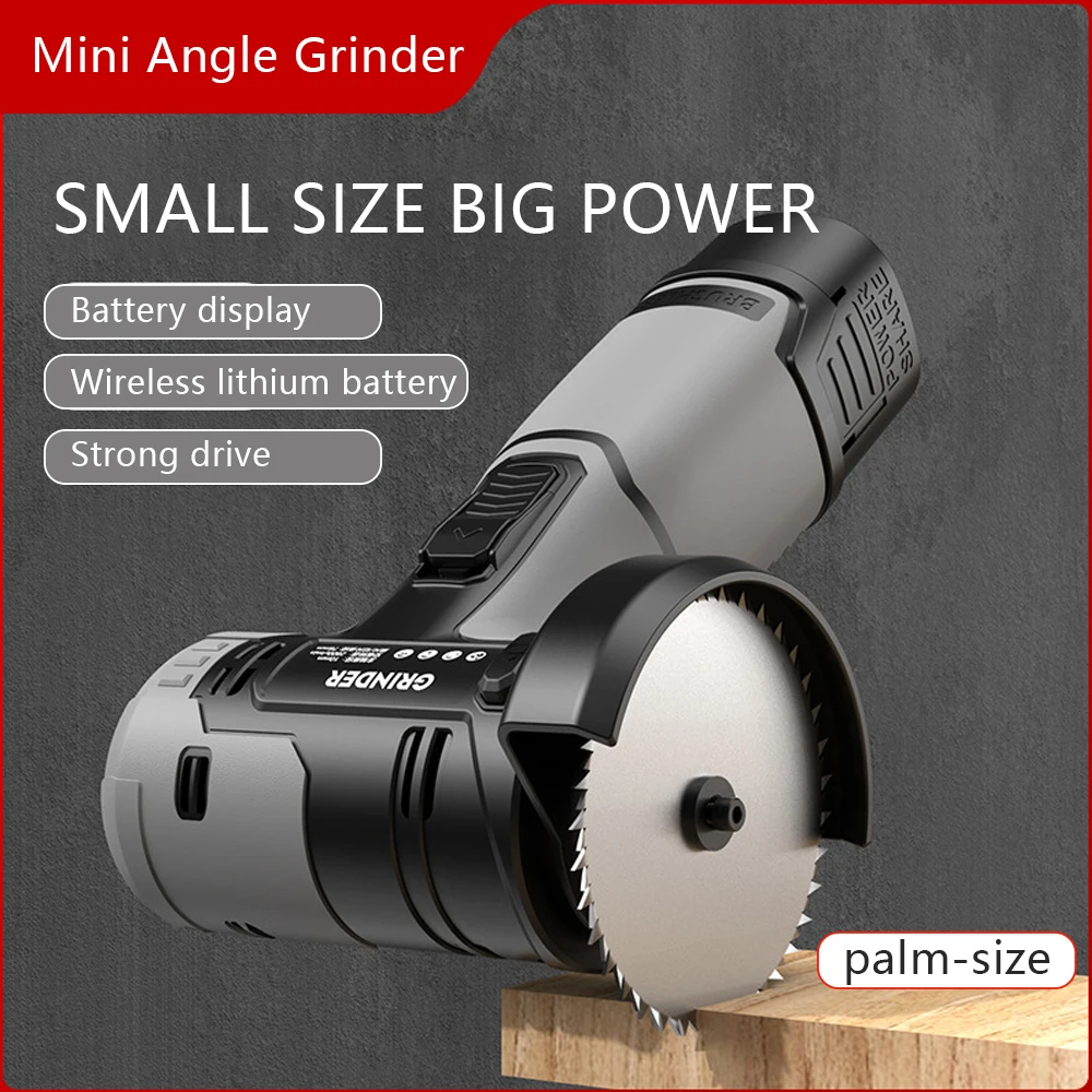 16.8V Cordless Angle Grinder with Lithium Battery for Polishing Cutting Grinding Electric Tool with Small Size High Efficiency