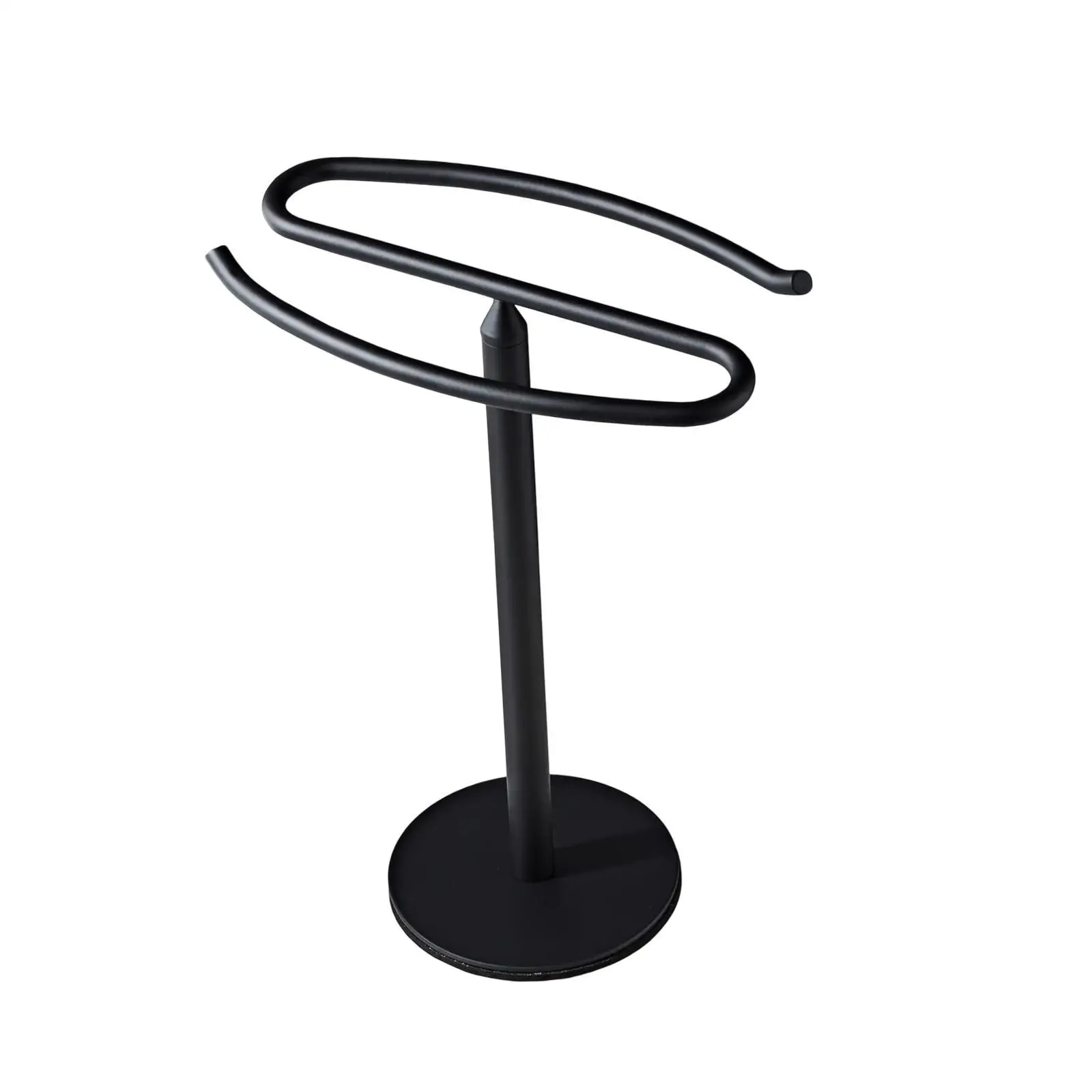 Free Standing Hand Towel Rack Stainless Steel Bathroom Organizer Counter Towel Stand T Shaped Holder with Base for Small Spaces