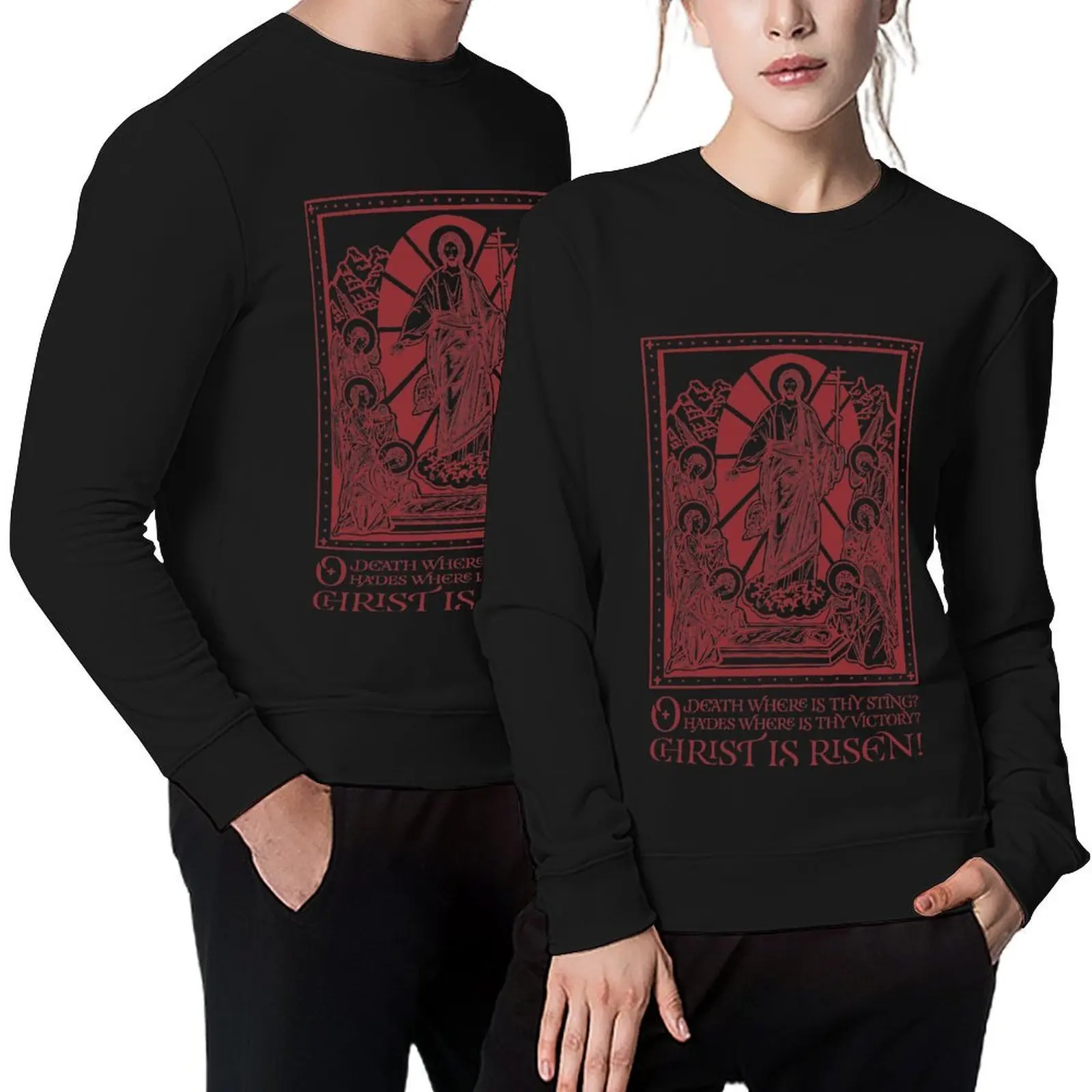 

Red Pascha with Text - The Feast of Feasts Pullover autumn men clothing men's sweat-shirt tracksuit hooded sweatshirt