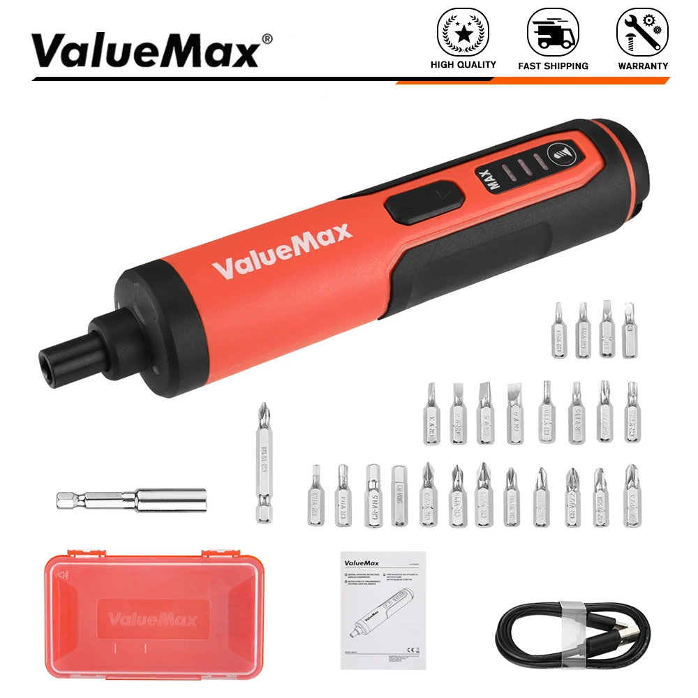 ValueMax 3.6V Electric Cordless Screwdriver Set Mini Smart Electric Screwdrivers USB Rechargeable Lithium ion Battery Power Tool cordless drill electric screwdriver rechargeable wireless power driver dc lithium ion battery household multifunctional