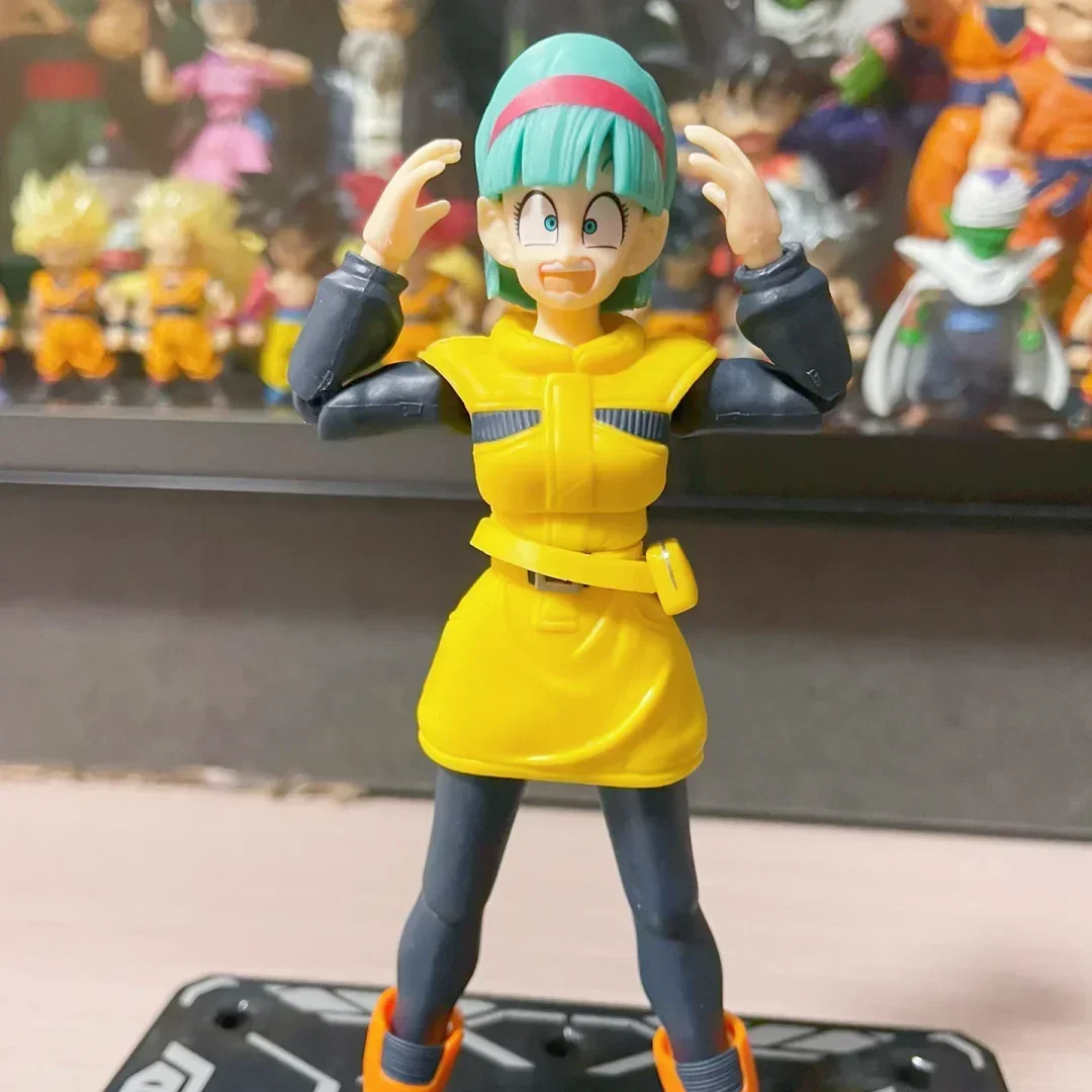 Genuine Bandai In Stock Original Dragon Ball Z Bulma Shf 15cm Anime Namekian Action Figure Doll Collection Model Toys Gift Deco