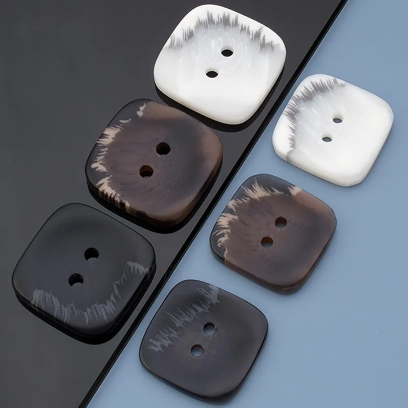 20PCS Resin buttons with high-grade tweed cashmere coat suit tops female buttons fashion square large buttons accessories