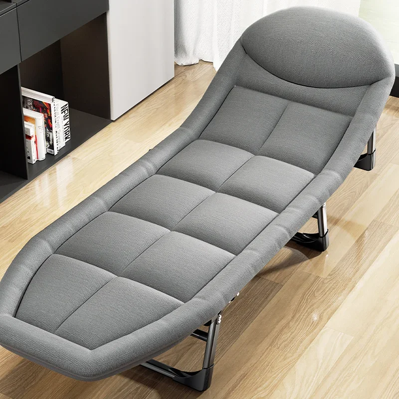 Living Room Folding Bed Recliner Office Lunch Break Bed Outdoor Self-driving Tour Simple Oxford Cloth Folding Bed Beach Recliner