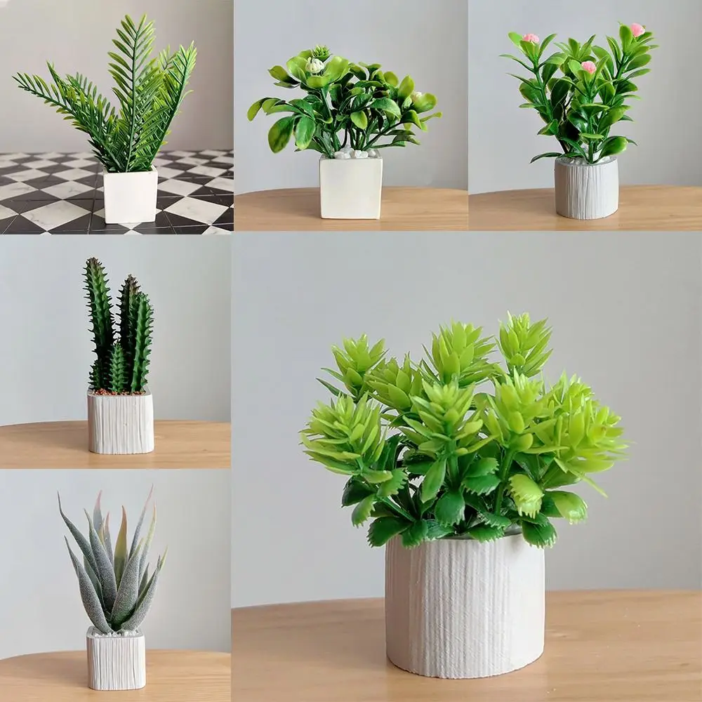 Roślina doniczkowa do domku dla lalek w skali 1:6, zielona dekoracja domu, miniaturowe zielone liście, akcesoria bonsai, ogród domku dla lalek