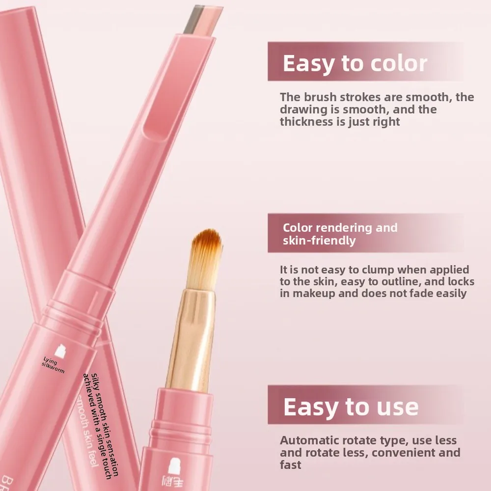 

Double Ended Lying Silkworm Pencil Eye Makeup Tool Mulitfuntional Highlighter Makeup Pen with Brush Eye Brightener Makeup Stick
