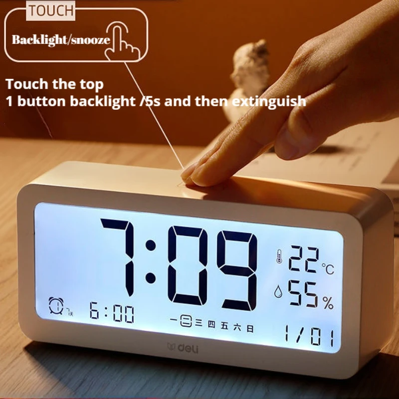 Xiaomi Deli Alarm Clock Durable Household Weather Station High Precision with Table Clock Function Mini Thermometer LCD Tools