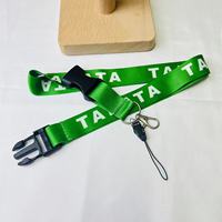 Car Keychain Neck wear Lanyard Nylon ID Card Ribbon Green Long Keyring Cool Key Belt Tag Decorations For TAKATA Auto Accessories