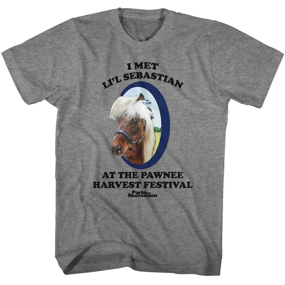 Parks And Recreation Met Lil Sebastian Graphite Heather Adult T Shirt