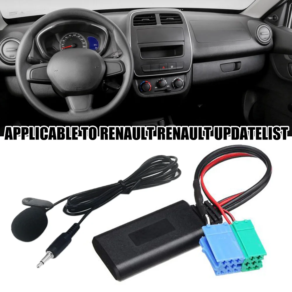 1PCS Car Radio Green Blue Mini ISO 6Pin 8Pin Connector Bluetooth 5.0 Aux Cable Adapter for Renault Radio Updatelist