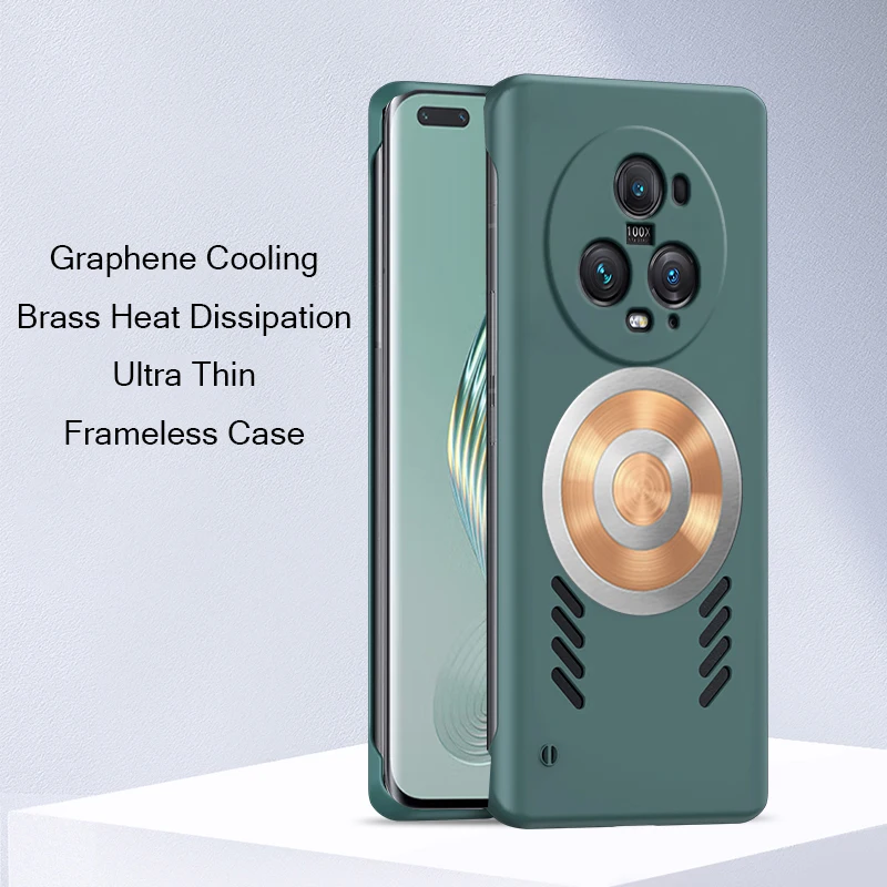 Brass Cooling Heat Dissipation Case for Honor Magic 5 Pro Case Frameless Graphene Cover Magic5 Pro Ultra Thin Casing Funda Capa