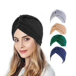 Donne Elastico Nodo Turbante Cappello Musulmano islamico interno Hijab Caps Testa Sciarpa Cofano Perdita di Capelli Chemio Caps Fascia Elastica Turbante