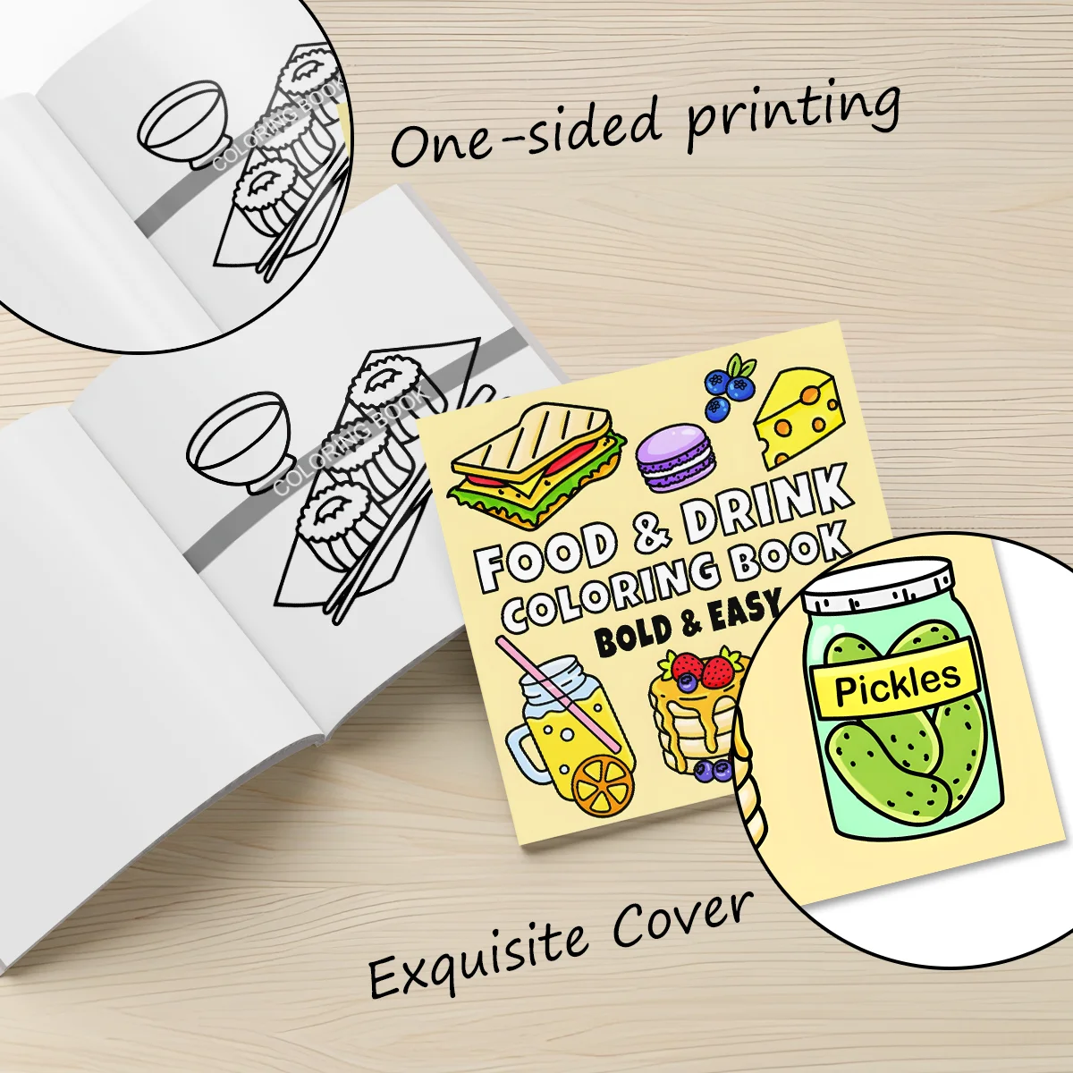 كتاب تلوين الحلويات اللذيذة -  - مراجعة Food Snacks Coloring Book وسعره