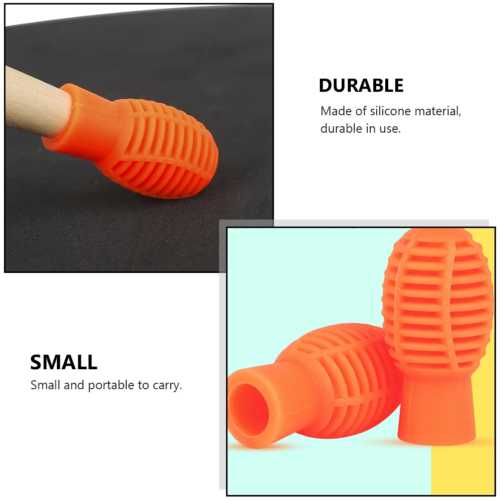 

2 Pcs Drumstick Protector Mute Musical Instrument Percussion Pad Sleeve Wedding Guards Cap Silica Gel Head