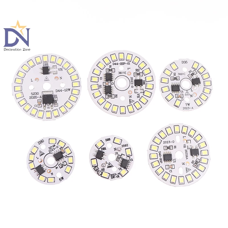 Placa SMD Placa Circular Módulo Fonte de Luz, Downlight Chip Spotlight, Lâmpada LED Patch, 220V AC
