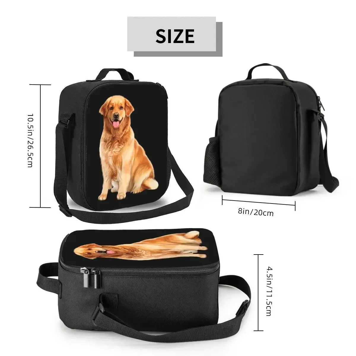 

Golden Retriever Dog Insulated Lunch Bags for Women Resuable Cooler Thermal