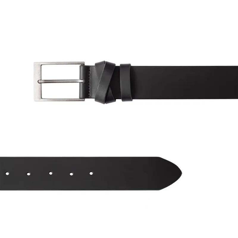 Ceinture tressée carrée noire pour femme, ceinture de quincaillerie