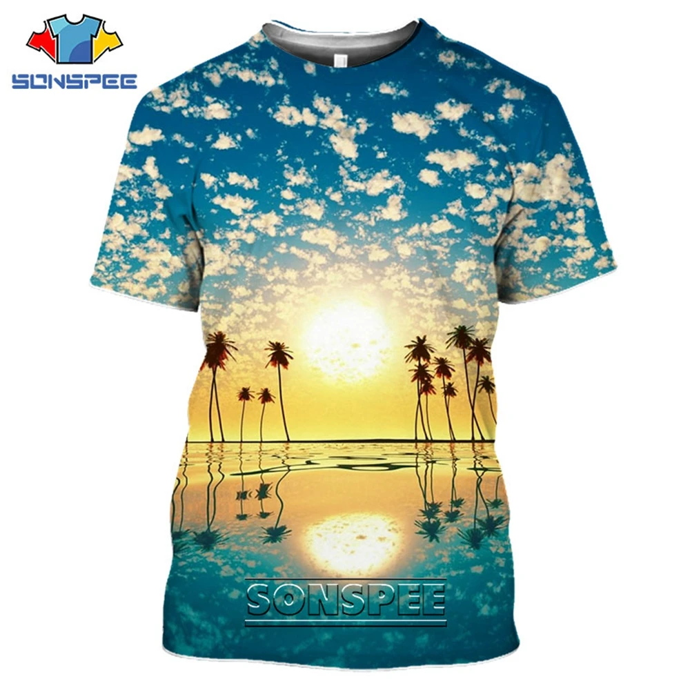 Summer Tropical Style Men's Ladies Casual T-Shirt Palm Leaf 3D Printing Hip Hop Harajuku Fitness Short Sleeve Top Loose Short Sl