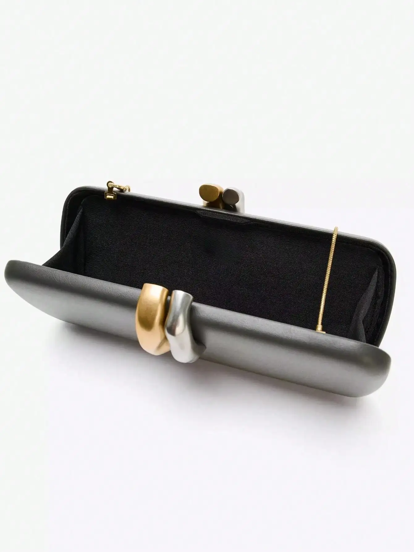 حقيبة يد نسائية بإغلاق معدني للسهرة وحفلات العشاء على شكل صندوق محفظة 2025 خريف وشتاء جديد مع سلسلة ثعبان #6