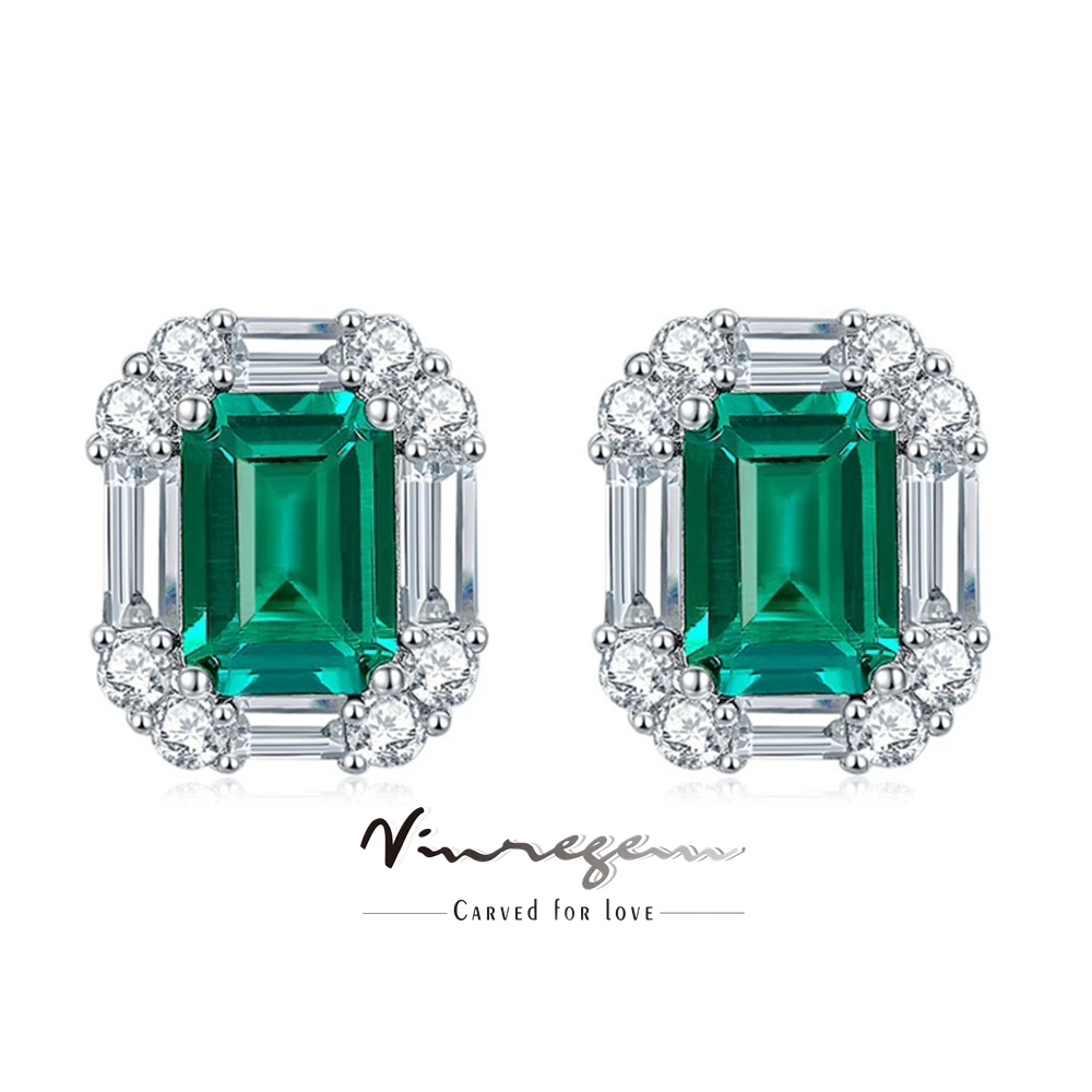 vinregem-5-7-mm-1ct-nurture-emerald-high-carbon-diamonds-gemstone-vintage-earrings-ear-studs-925-sterling-silver-fine-jewelry