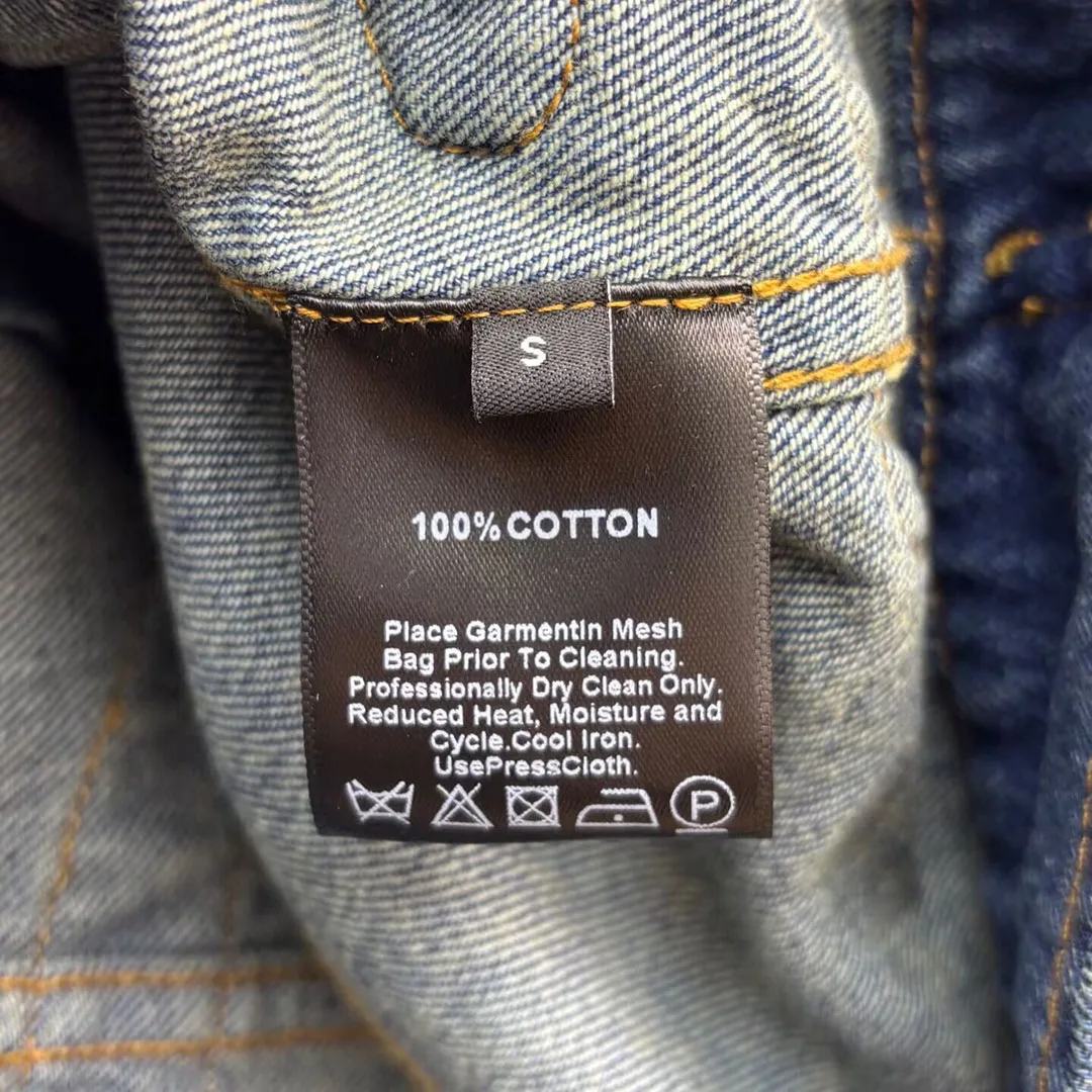 2025 New Autumn High Quality Slim Fit Short Design Blue Denim Jacket Women Lapel Gold Buttons Long Sleeve Patchwork Vintage Coat