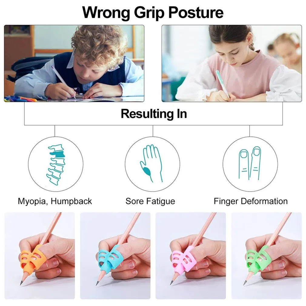 子供のための手書きグリップ,就学前の早期学習,教育,学用品,鉛筆,ライティングツール,4個。