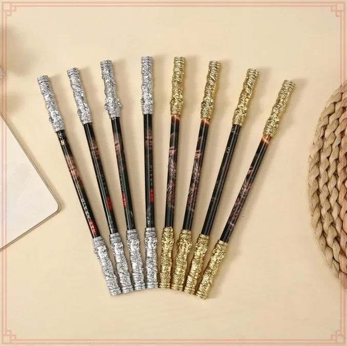 24 Pcs Wholesale Black Myth Wukong Monkey King Golden Cudgel Gel Pens for School Supplies Students Writing