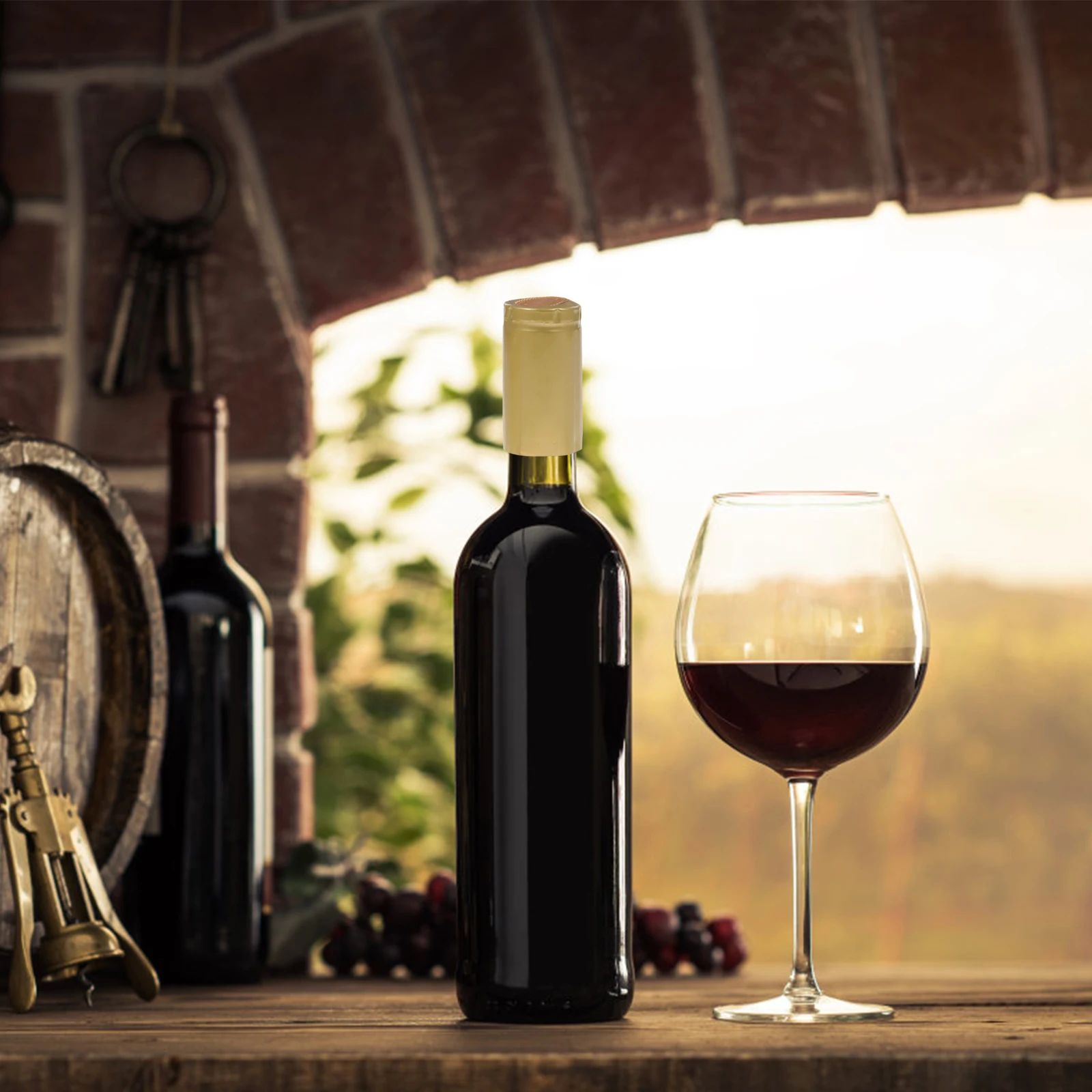 

100pcs Heat-Shrink Capsules Red Wine Bottle Seal Cover Premium Pvc Shrink Film For Homebrew Winery Office Use Straight Mouth