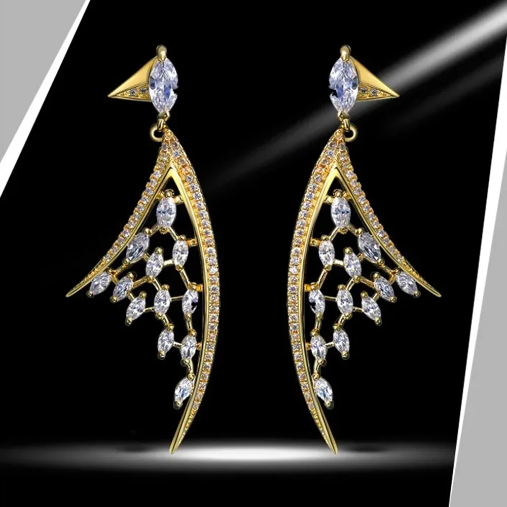 

New Women’s Cubic Zirconia Crystal Dangle Earrings – Trendy Sail Design, Elegant Fashion Jewelry Wholesale