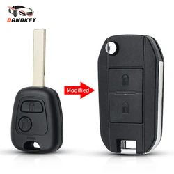 Dandkey Modified Flip Folding Key Shell For Toyota AYGO For Citroen C1 C3 For Peugeot 307 Entry Remote Key Case 2 Buttons