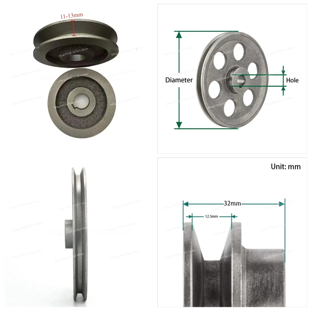 puleggia-in-ghisa-a-scanalatura-singola-foro-cavo-140-200mm-per-utensili-elettrici