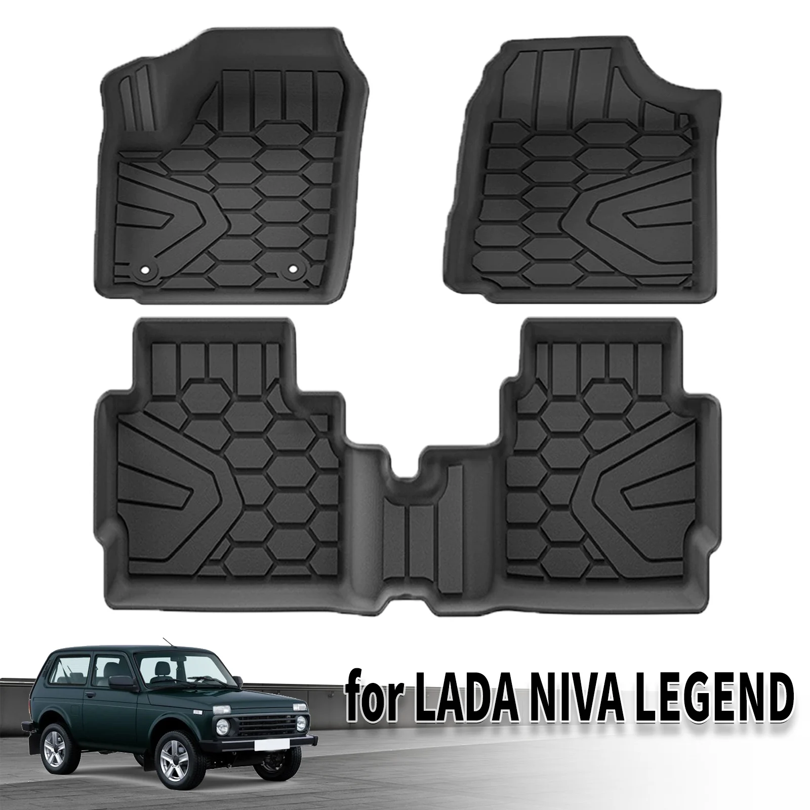 for LADA NIVA LEGEND Eco-Friendly TPE Floor Mats & Trunk Mats Cover All-Weather Protection Car Accessories