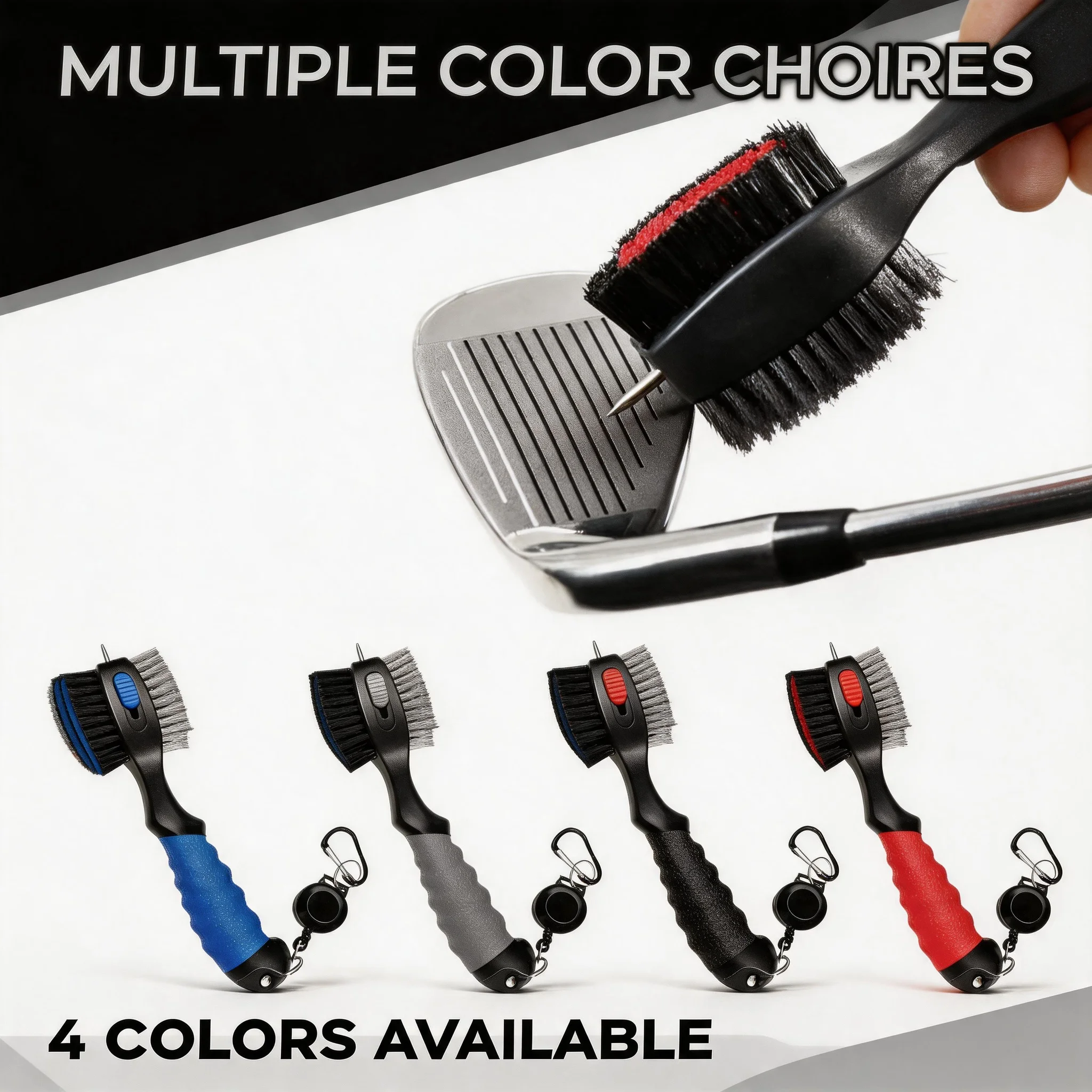 Golf Putter Wedge Cleaning Brush 2 Sided Golf Club Groove Cleaner Kit Ball Groove Scrub Tool Outdoor Golf Accessories