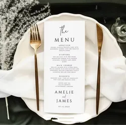 10pcs Paper Wedding Party Supply Food Menu Custom Invitaiton Program Card Restaurant Bar Mitzvah Gift Blessing Card