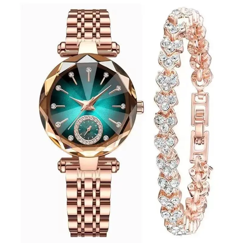 New Fashion Hot selling Women's Watch Bracelet Set Steel Belt Watch Women's Watch Casual Simple Quartz Watch