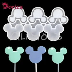 Dorica Cartoon Resin Epoxy Silicone Mold Diy Chocolate  Rattle Shaker Lollipop Mould Cake Decorating Tools Kitchen Bakeware