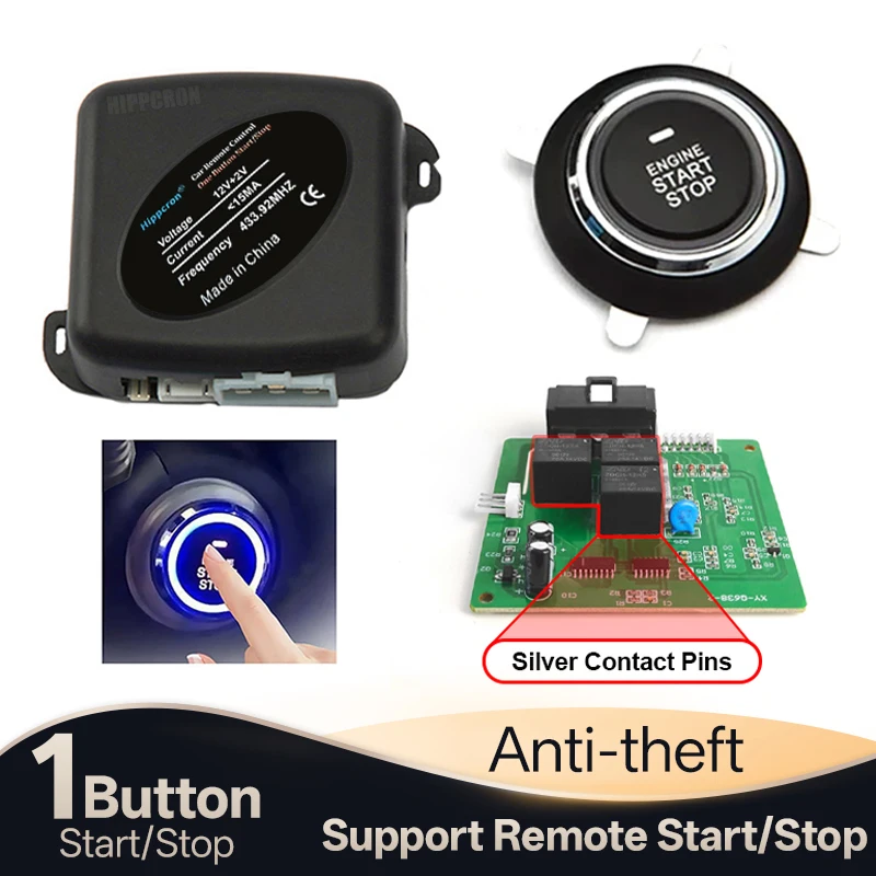 Hippcron Universal Keyless Entry Engine Start Stop Button Car Alarm Push Button Starter 12V Car Auto Accessorie