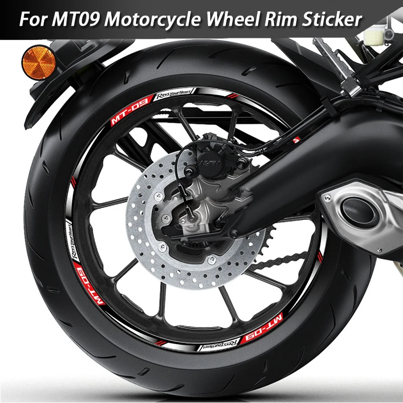 Reflective Motorcycle Rim Wheel Hub Sticker Decals Waterproof Accessories For YAMAHA MT-09 MT09 MT 09