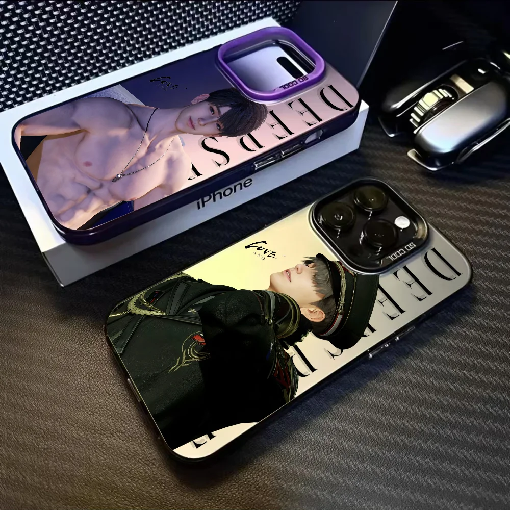 

Caleb L-Love Deep Space Phone Case For IPhone 16 15 14 13 12 11 Pro Max Black Matte Multicolor Laser Metallic Aurora Funda