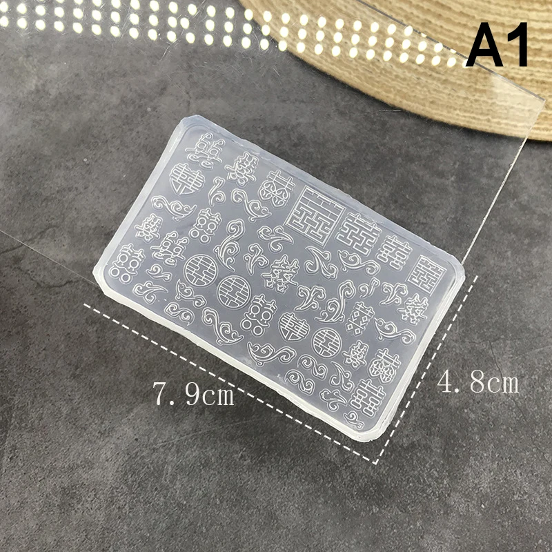 中国風レトロトーテム風文字ラッキーシック3Dレリーフシリコンネイルアクセサリー彫刻型マニキュアDIY UVジェルドリップ型