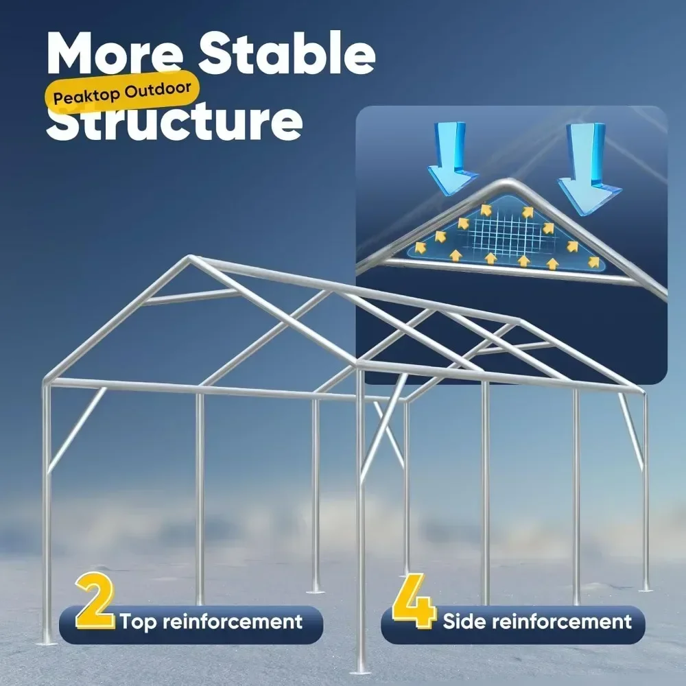 

Хит продаж: усиленный навес для автомобиля 10x20 футов со съемными боковыми стенками, переносной тент-гараж, укрытие для лодки, усиленная конструкция