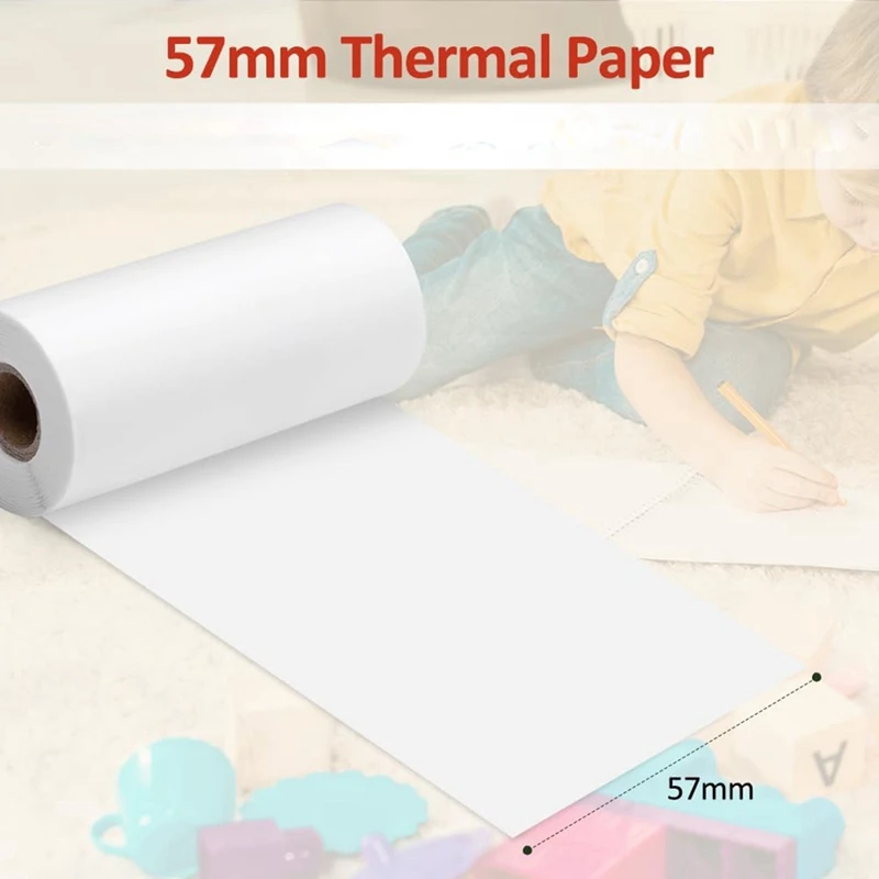 Sticker Paper 30 X 57Mm Self-Adhesive Thermal Paper For Pocket Printer,Black On White