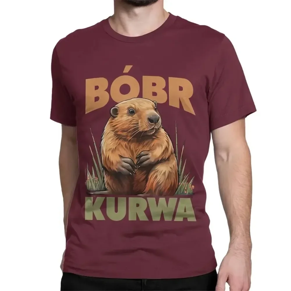 2024 New Men Women\'s Bobr Kurwa T-Shirts Bober Beaver Pure Cotton Clothes Leisure Short-sleeve O-Neck Tees Printed Tee Tops