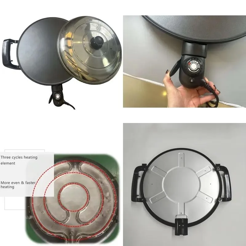 Large Size Electric Njera Pancake Machine 47cm Metal Frying Pan American Model Factory Wholesale
