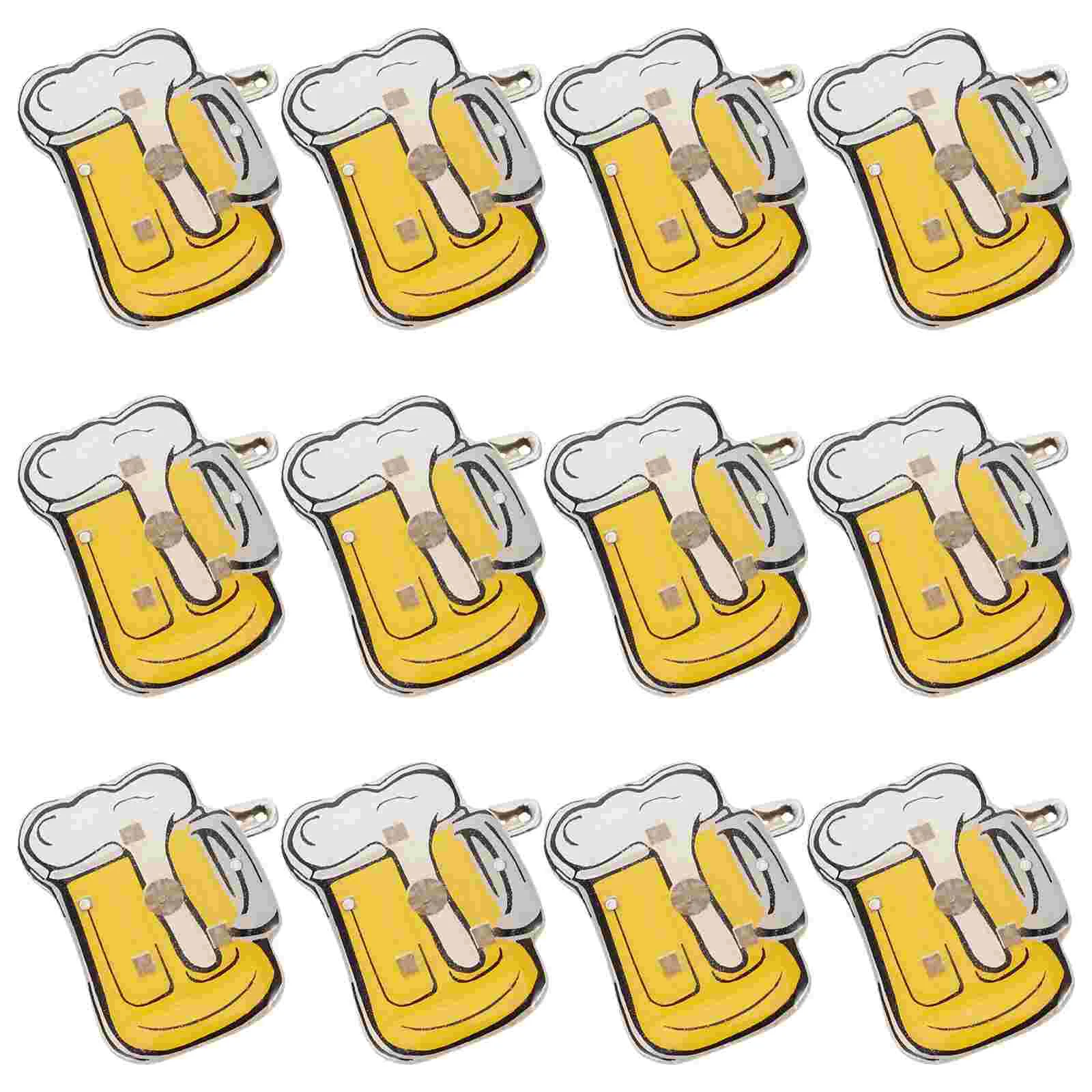 12pcs Creative Beer Mug Brooch Flashing LED Light Brooch Party Bar Favors () beer mug LED brooch beer mug pin